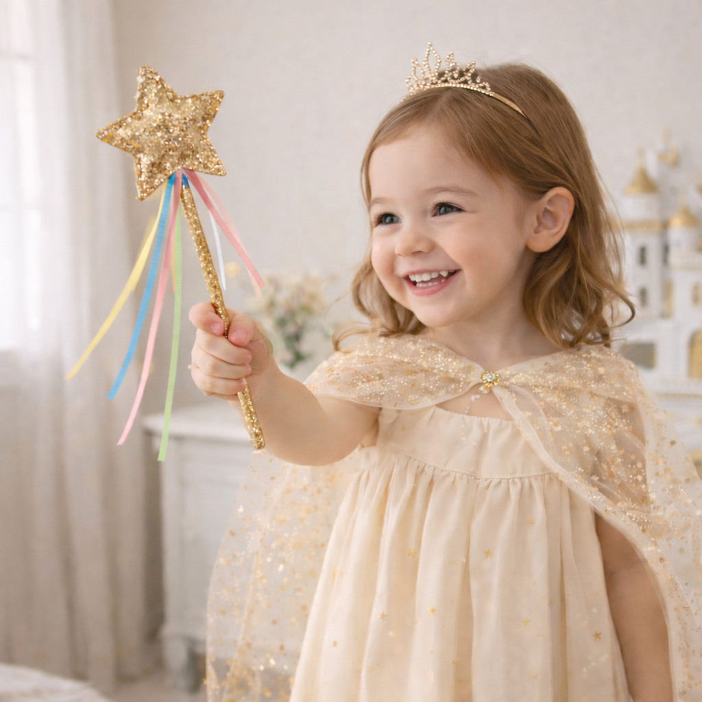 Rainbow Glitter Star Wand